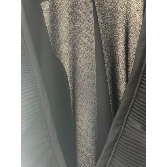 Vintage S.L. Petites Black Sheer Ruffle detailed Dress with belt retro disco - Picture 9 of 10